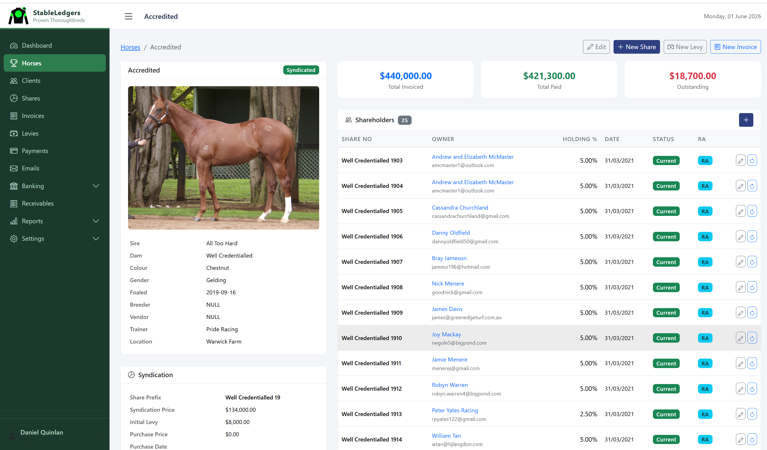 Horse profile